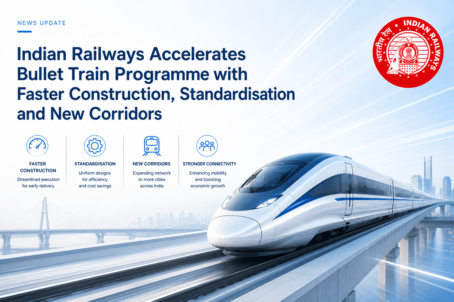 Indian Railways Accelerates Bullet Train Programme with Faster Construction, Standardisation and New Corridors