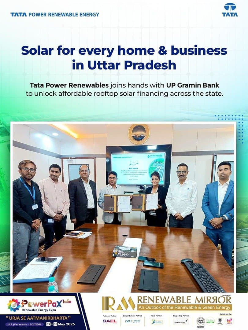 Tata Power Renewable Signs MoU with UP Gramin Bank to Boost Rooftop Solar Financing Ahead of PowerPax India in Varanasi