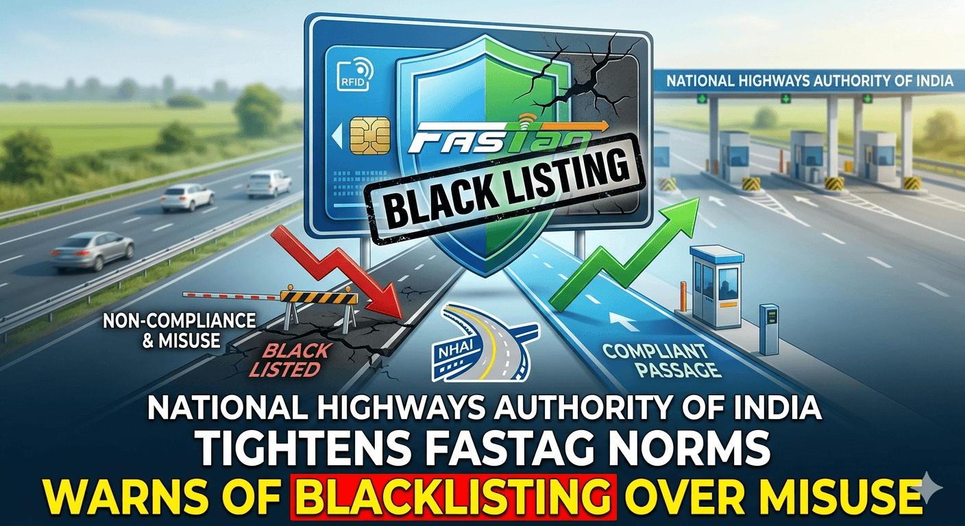 National Highways Authority of India Tightens FASTag Norms, Warns of Blacklisting Over Misuse