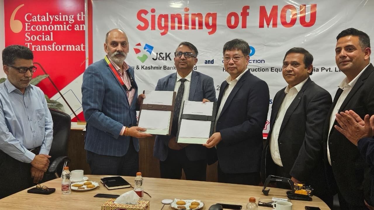 HD Construction Equipment India Signs MoU with J&K Bank to Expand Equipment Financing Across Jammu & Kashmir